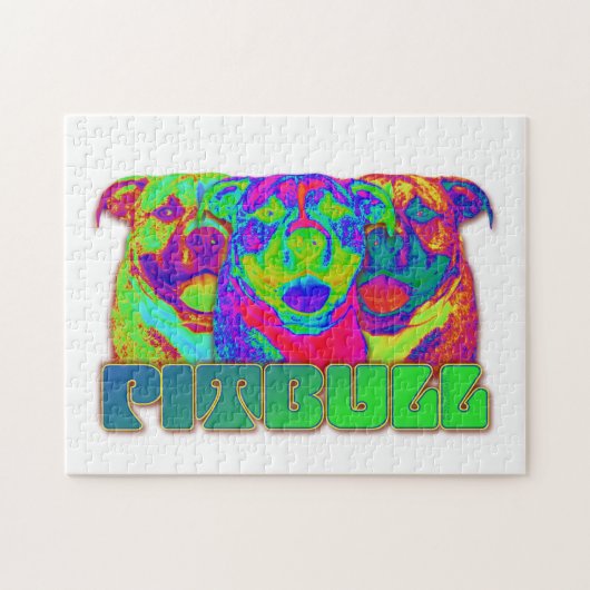 Op Art Pitbull Legpuzzel (Horizontaal)