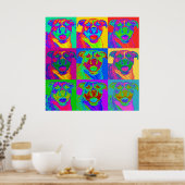 Op Art Pitbull Poster (Keuken)