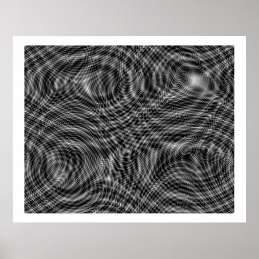 Op Art Random Moire Waves 01 Naadloos Poster (Voorkant)