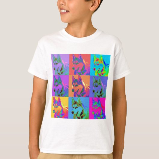 Op Art — Siberian Husky T-shirt (Voorkant)