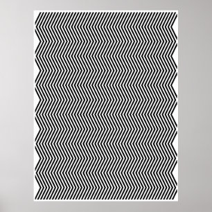 Op Art Vertical Zig Zag Twee Poster