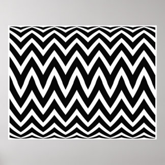 Op Art Vertical Zig Zag Twee Poster
