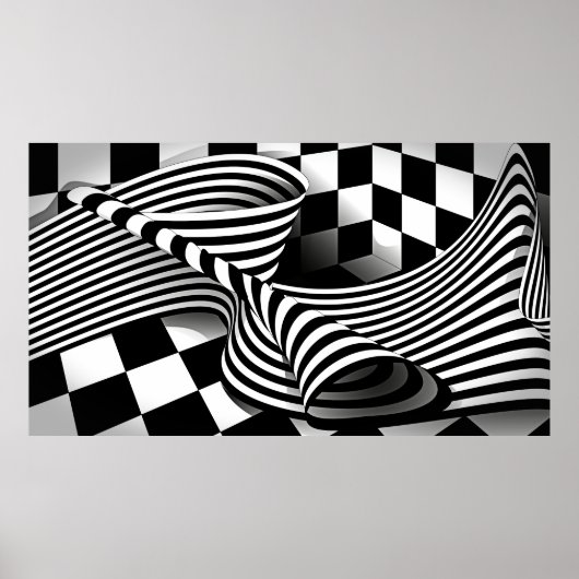 Op art Wave Poster (Voorkant)