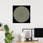 Op Art Wheel - Cream en Black Poster (Thuiskantoor)