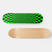 Op Art Wheel - groen en zwart Skateboard (Horizontaal)