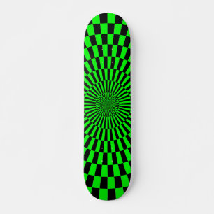 Op Art Wheel - groen en zwart Skateboard