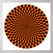 Op Art Wheel - Oranje en zwart Poster (Voorkant)