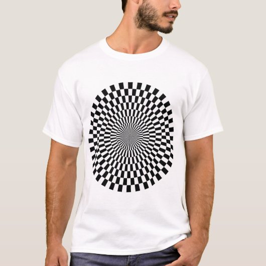 Op Art Wheel - zwart en wit T-shirt (Voorkant)