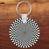 Op Art — zwart en wit Sleutelhanger (Voorkant)