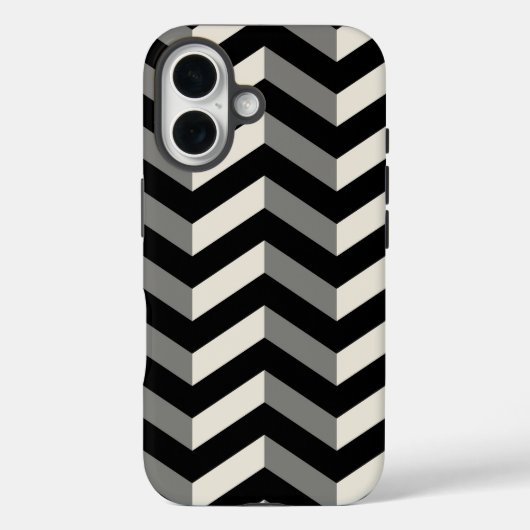 Op Art Zwart-wit Chevron Patroon Case-Mate iPhone Case (Achterkant)