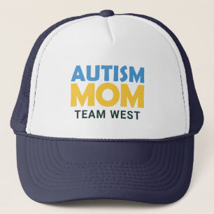 Op Autisme Moeder Blauw Geel Gepersonaliseerde Tea Trucker Pet