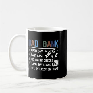 Op Back Dad Bank Open 24 7 Snel Geld Kredietcontro Koffiemok