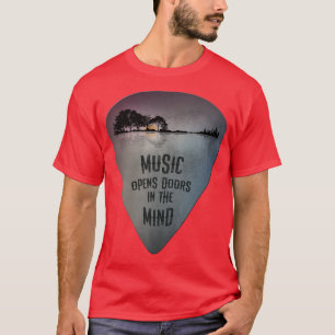 OP BACK Distsed Guitar Pick Lake Reflections Mu T-shirt