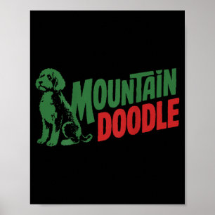 Op Back Mountain Doodle-hondliefhebbers Retro Buit Poster