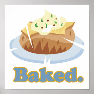 Op BAKED gebakken aardappel Poster