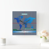 Op basis van Forex Timezone Clock GMT Vierkante Klok (Huis)