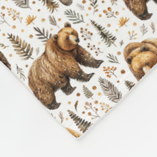 Op beren gebaseerde dieren in het wild fleece deken (Hoek)