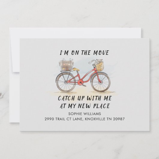 Op Beweging met Kat Bicycle Nieuw Adres Bewegend (Voorkant)