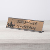 OP BRUSHED COPPER BUREAU NAAMBORDJE (Voorkant)