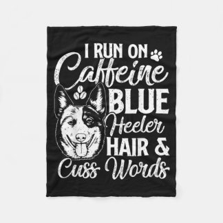 Op cafeïne lopen Blue Heeler-haar en vloeken Fleece Deken