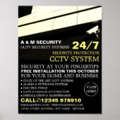 Op CCTV gemonteerde camera, CCTV-beveiliging Adver Poster (Voorkant)