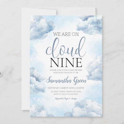Op Cloud 9-Baby shower Kaart (Voorkant)