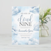 Op Cloud 9-Baby shower Kaart (Staand voorkant)