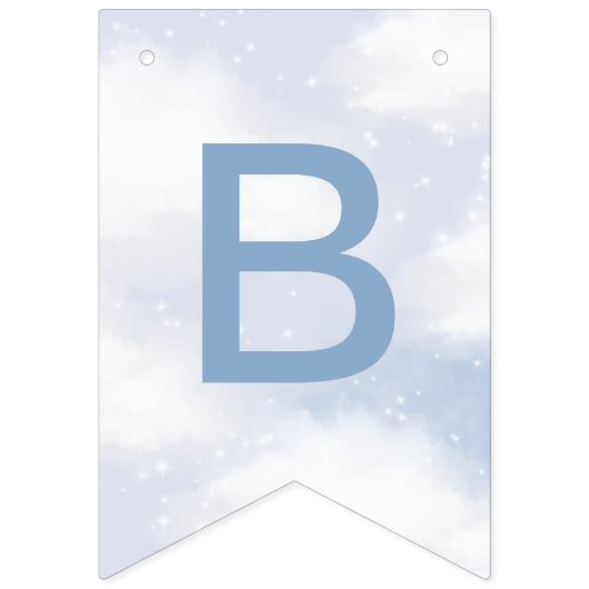 Op Cloud 9 Dusty Blue Dreamy Sky Vlaggetjes (Tweede vlag)