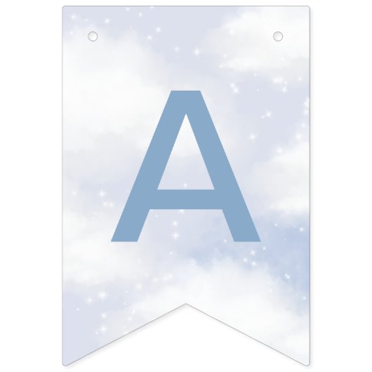 Op Cloud 9 Dusty Blue Dreamy Sky Vlaggetjes (Derde vlag)