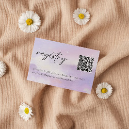 Op Cloud 9 Elegante kalligrafie QR Code Registry Informatiekaartje