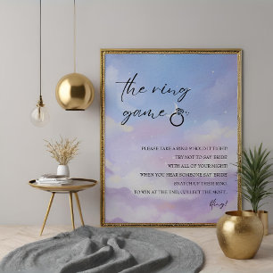 Op Cloud 9 Ring Game Vrijgezellenfeest Game Sign Poster