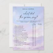 Op Cloud 9 Wat zei de Groom Say Game Kaart (Voorkant)