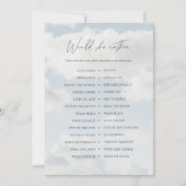 Op Cloud 9 Would She Rather Bruiloft Game Kaart (Voorkant)