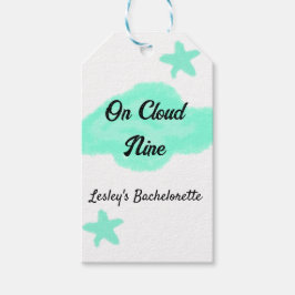 Op Cloud negen pastel groene wolken ster bachelore Cadeaulabel