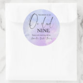 Op Cloud Nine 9 Calligraphy Blauwe Bruiloft Ronde Sticker (Tas)