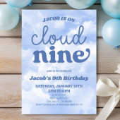 Op Cloud Nine Blue 9e verjaardagsfeestje Kaart