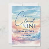 Op Cloud Nine Modern Baby shower Kaart (Voorkant)