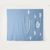 Op Cloud Nine Modern Blue Boy Baby shower Wandkleed (Voorkant (horizontaal))