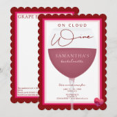Op Cloud Wijnmakerij Thema Napa Bachelorette Party Kaart (Voorkant / Achterkant)