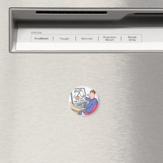 Op Computer Online Banking Funny Cartoon Magneet (Insitu (Vaatwasser))
