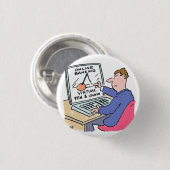 Op Computer Online Banking Funny Cartoon Ronde Button 3,2 Cm (Voorkant /achterkant)