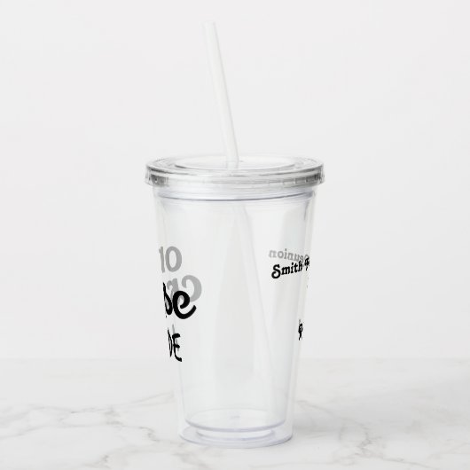 Op concertmodel gezinsherenigingsmonogram acryl drinkbeker (Links)