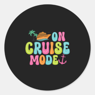 Op Cruise Modus2025 Schip Vakantie Reis Familie Cr Ronde Sticker