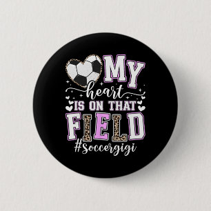 Op dat veld voetbal Gigi van een voetballer Gigi Ronde Button 5,7 Cm