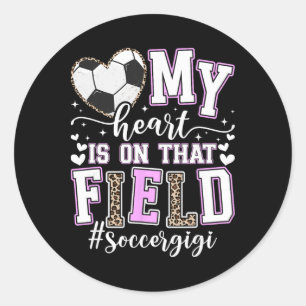 Op dat veld voetbal Gigi van een voetballer Gigi Ronde Sticker