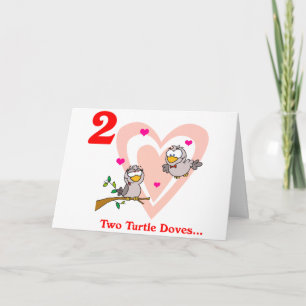 Op de 2e kerstdag twee Tortelduiven Feestdagen Kaart