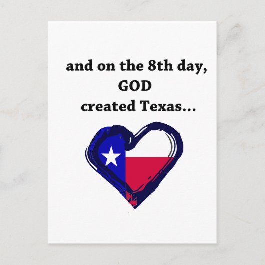 Op de 8e dag creëerde God Texas Briefkaart (Voorkant)