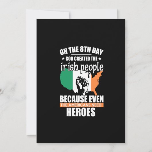 op de 8e dag schiep god het Ierse volk omdat Feestdagenkaart (Voorkant)