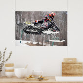 Op de Aanval Snowmobile Druk Poster (Keuken)