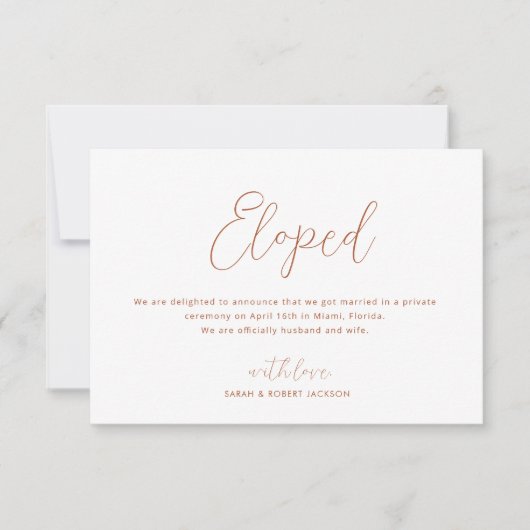 op de achtergrond, dunne bruiloft aankondiging (Voorkant)